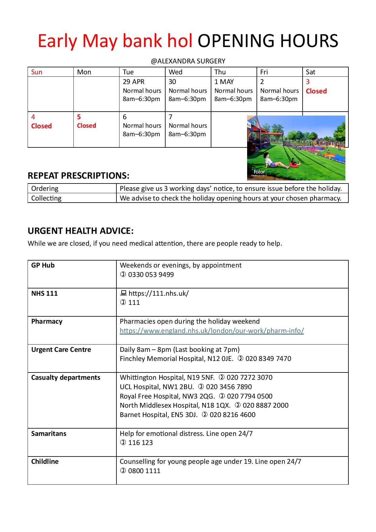 AS May Day opening hours